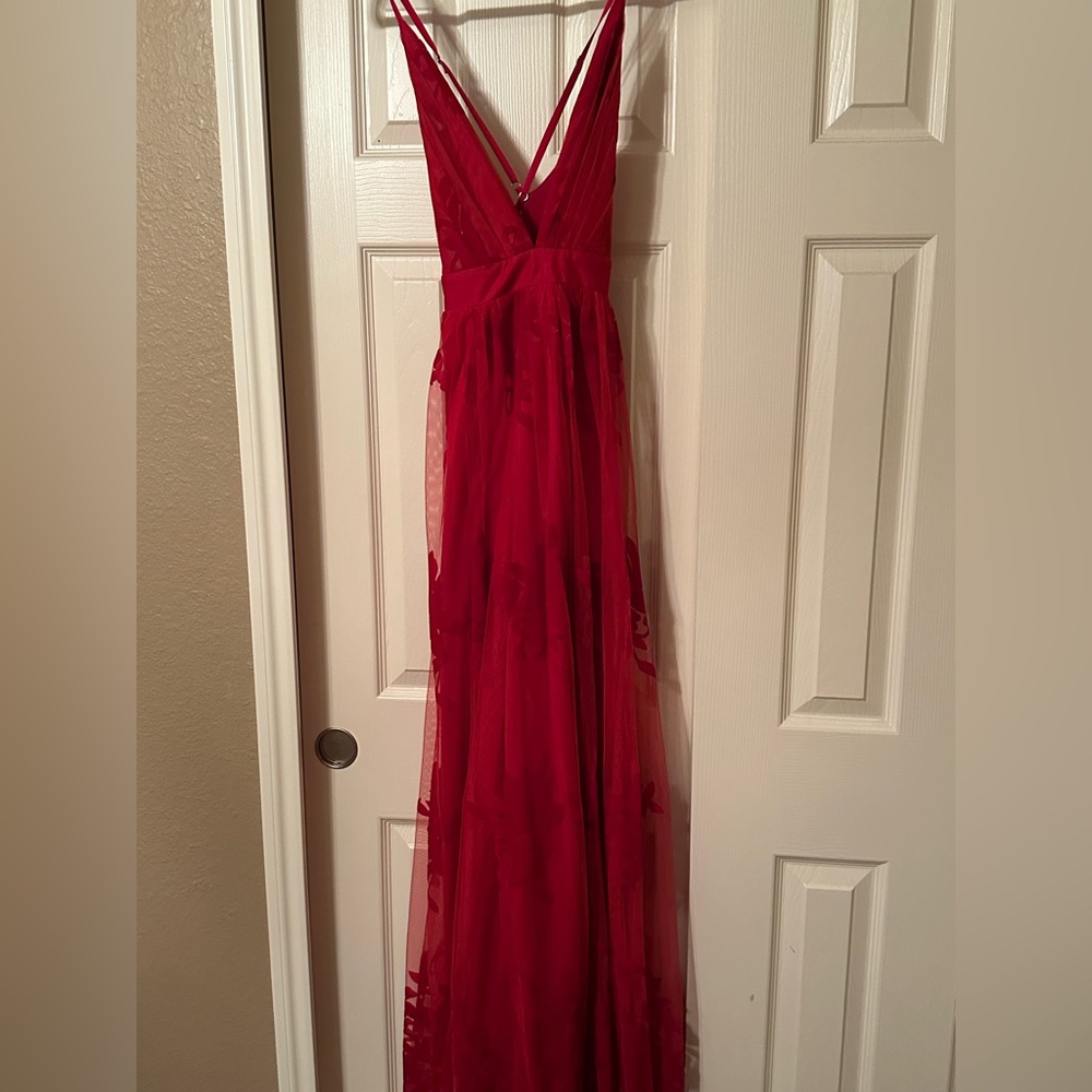 Red Floral maxi dress